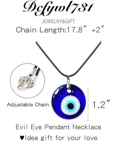 Evil Eye Necklace for Men Glass Leather Rope Chain Turkish Protact Lucky Necklace for Women Christmas Gift Teen Gifts Circle ...