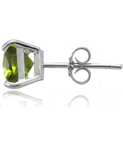 Sterling Silver Genuine, Created or Simulated Birthstone Gemstone 6mm Square Stud Earrings August-Peridot $21.59 Earrings