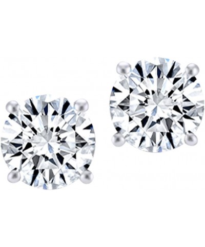 Round Natural Diamond Stud (IGI Certified 0.70 ct & up) Plus Quality Screw Back Earrings in 14k Solid Gold, 0.3 Ctw - 0.65 Ct...