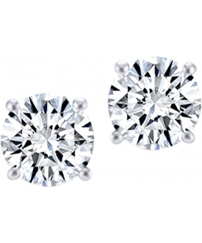 Round Natural Diamond Stud (IGI Certified 0.70 ct & up) Plus Quality Screw Back Earrings in 14k Solid Gold, 0.3 Ctw - 0.65 Ct...