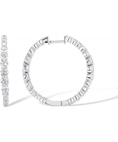 Santuzza 925 Sterling Silver Huggie Hoop Earrings Cubic Zirconia Small Cuff Pierced Earring [C] White CZ 7.22CT, Silver $10.2...