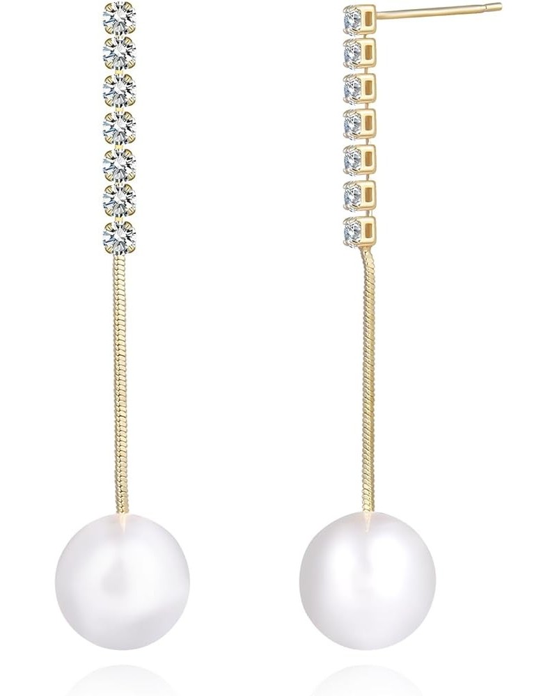 Pearl Drop Earrings for Women Big Pearl Drop Dangle Earrings Freshwater Pearl Jewelry Bride Earrings for Women Girls Box Pack...