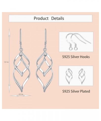 925 Silver Dangle Earrings for Women Hypoallergenic Cute Fashion Teardrop Drop Earrings Sparkly Nickel Free Crystal Hanging D...