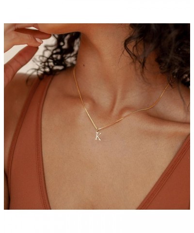 Gold Initial Necklaces for Women, Gold Plated Letter Necklace for Girls, Dainty A-Z Pendant Choker Necklace K-Gold $8.09 Neck...