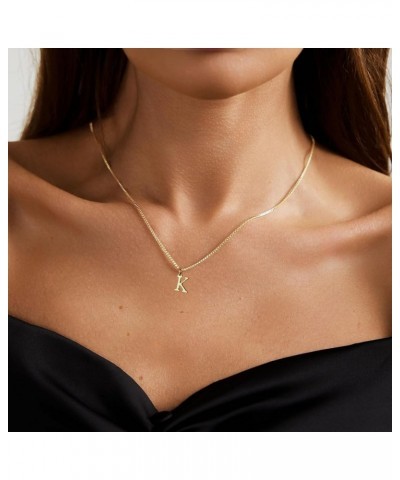 Gold Initial Necklaces for Women, Gold Plated Letter Necklace for Girls, Dainty A-Z Pendant Choker Necklace K-Gold $8.09 Neck...