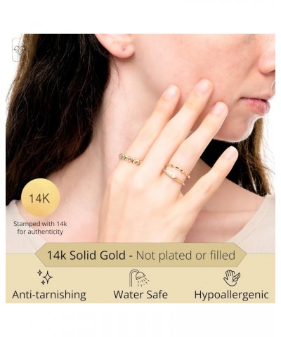 Solid 14K Gold Pebble Ring | Real 14k Gold Womens Band Rings | Comfortable & Hypoallergenic Gold Stackable Ring in Sizes 6 to...