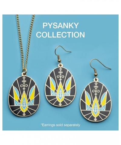 Ukrainian Easter Egg (Pysanky) Collection Pendant Necklace for Women - Trident Design 24k Gold-Plated $16.77 Necklaces