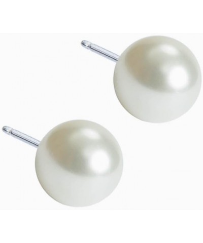 Hypoallergenic | Natural Titanium White Pearl Stud Earrings | Best Choice For Sensitive Ears 6mm White $24.00 Earrings