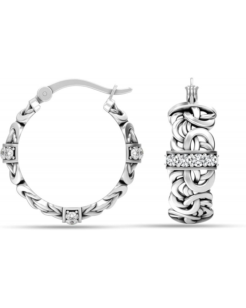 Sterling Silver Jewelry Antique Byzantine Inspired Click-Top Hoop Earrings for Women Small Byzantine $14.19 Earrings