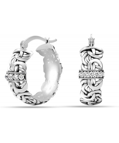 Sterling Silver Jewelry Antique Byzantine Inspired Click-Top Hoop Earrings for Women Small Byzantine $14.19 Earrings