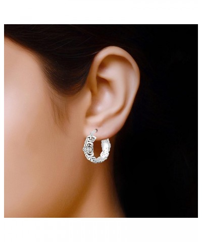 Sterling Silver Jewelry Antique Byzantine Inspired Click-Top Hoop Earrings for Women Small Byzantine $14.19 Earrings