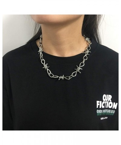 Wire Brambles Necklace Women Hip-hop Punk Style Barbed Wire Brambles Link Chain Choker Gifts for Friends (Color : XL1991) Xl1...