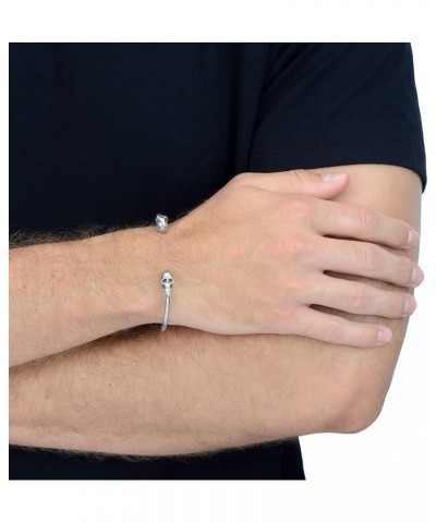 Unisex .925 Sterling Silver Signature Bracelet Collection- Choice of Style and Size 7.5 Inches Thin Wire Cuff Bracelet with S...