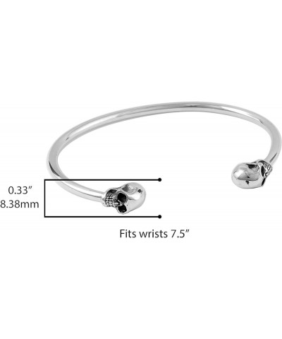 Unisex .925 Sterling Silver Signature Bracelet Collection- Choice of Style and Size 7.5 Inches Thin Wire Cuff Bracelet with S...