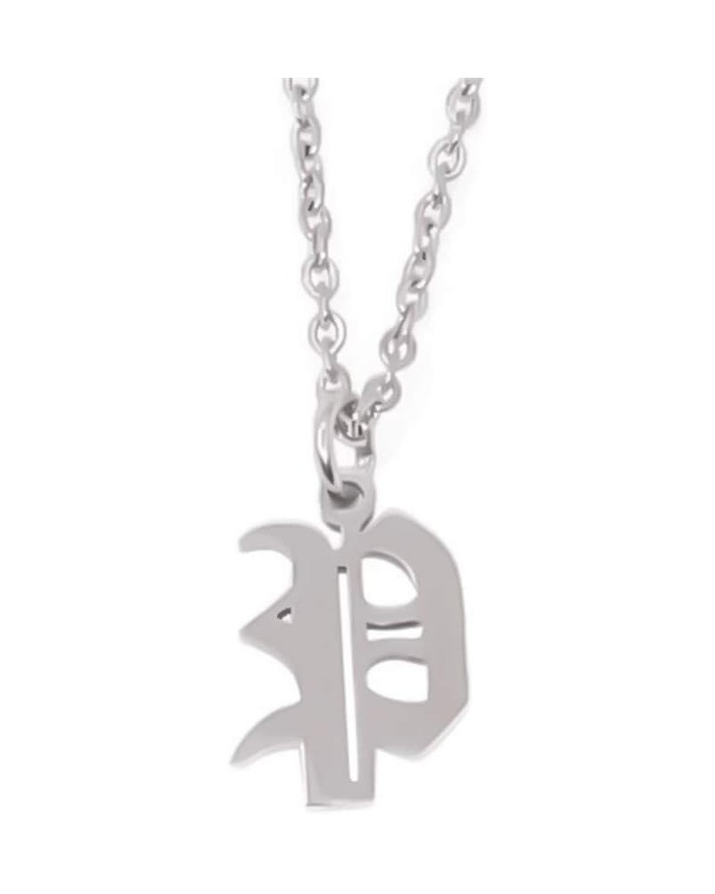 Old English Initial Alphabet Letter Necklace P-Silver $11.39 Necklaces