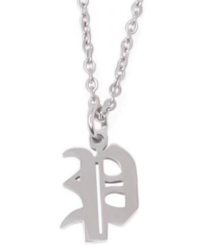 Old English Initial Alphabet Letter Necklace P-Silver $11.39 Necklaces