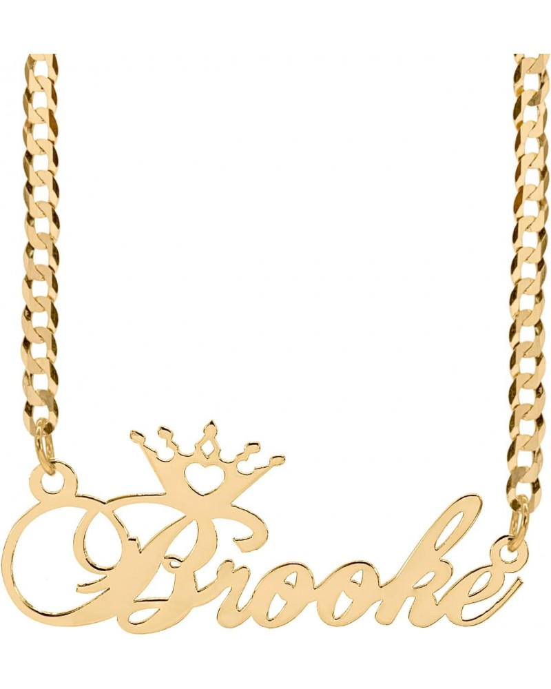 Elegant Designs 14K Gold Sterling Silver Personalized Script Nameplate Necklace - Customizable Handcrafted Jewelry for Women ...