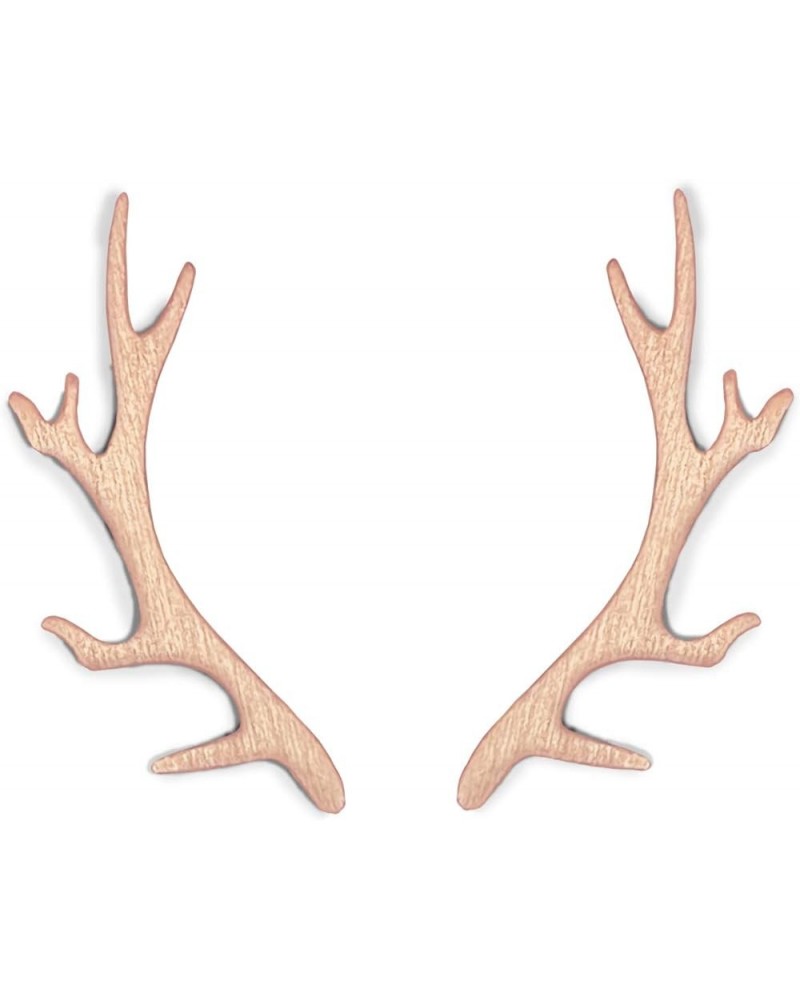 Antler Earrings For Women 18kt Gold Plated Stud Antler Crawler Earrings for Girls Outdoors Earring Cuffs Deer Animal Earrings...