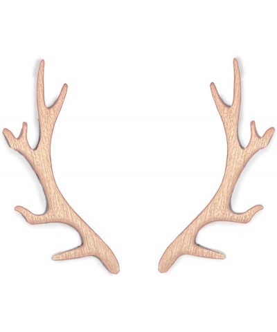 Antler Earrings For Women 18kt Gold Plated Stud Antler Crawler Earrings for Girls Outdoors Earring Cuffs Deer Animal Earrings...