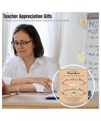 Teacher Appreciation Gifts for Women,Teacher Must Haves Initial Bracelet Mrs Miss End of Year Teacher Gifts Thank You for Hel...