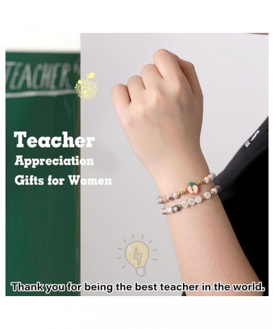 Teacher Appreciation Gifts for Women,Teacher Must Haves Initial Bracelet Mrs Miss End of Year Teacher Gifts Thank You for Hel...