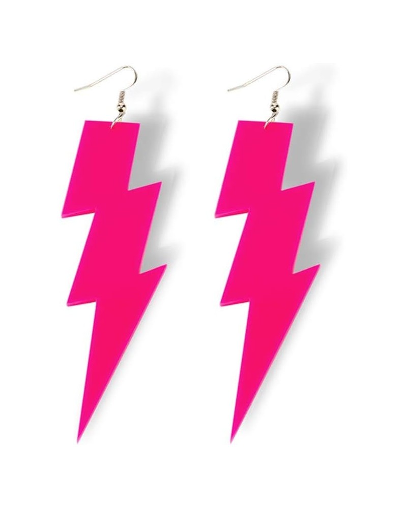 80s Neon Earrings Exaggerated Party Women Lightning Bolt Drop Dangle Earrings for 80's Party Halloween Jewelry Gift D:rose re...