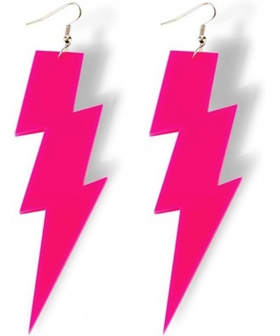 80s Neon Earrings Exaggerated Party Women Lightning Bolt Drop Dangle Earrings for 80's Party Halloween Jewelry Gift D:rose re...