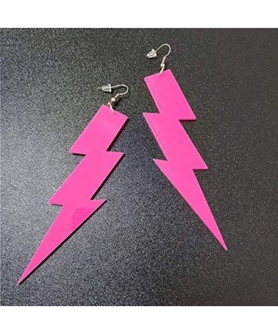 80s Neon Earrings Exaggerated Party Women Lightning Bolt Drop Dangle Earrings for 80's Party Halloween Jewelry Gift D:rose re...