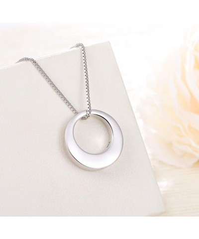 Sterling Silver Circle of Life Eternity Memorial Urn Necklace Always with me Cremation Jewelry Pendant Necklaces for ashes Si...