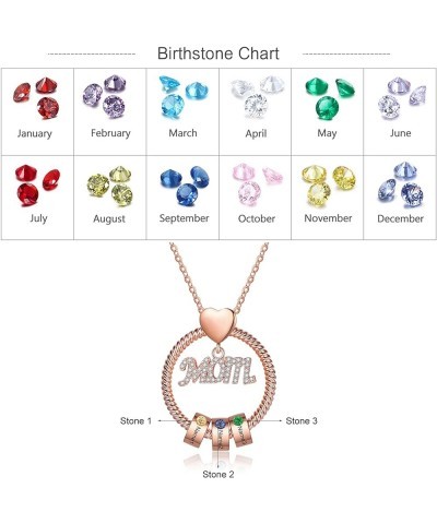 Mother's Birthday Gift Personalized 1-5 Name Necklaces for Women, Mom Necklace with Simulated Birthstone Birthday Christmas J...