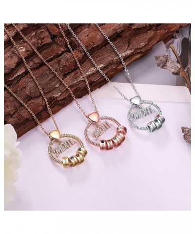 Mother's Birthday Gift Personalized 1-5 Name Necklaces for Women, Mom Necklace with Simulated Birthstone Birthday Christmas J...