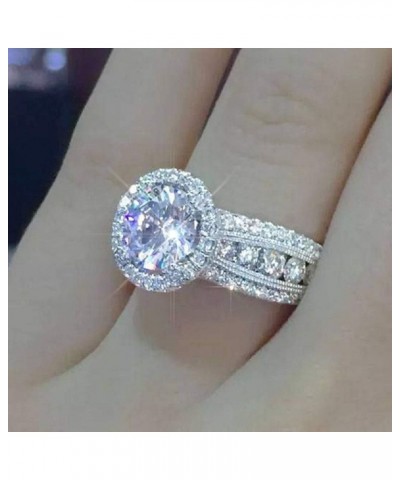 18K Platinum Plated Shiny Princess-Cut Cushion-Cut 4ct Diamond Ring 5A Cubic Zirconia Ring S925 Sterling Silver Classic Gypso...