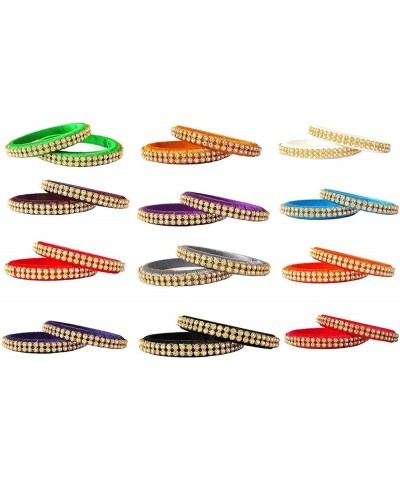 Silk Thread Bangles Combo in Elegant Bangles Set of 20 Bangles in 10 Colors Multicolor 2.2 $11.50 Bracelets