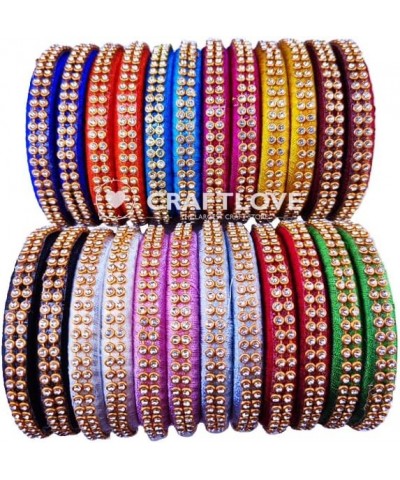 Silk Thread Bangles Combo in Elegant Bangles Set of 20 Bangles in 10 Colors Multicolor 2.2 $11.50 Bracelets