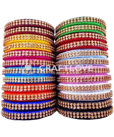 Silk Thread Bangles Combo in Elegant Bangles Set of 20 Bangles in 10 Colors Multicolor 2.2 $11.50 Bracelets