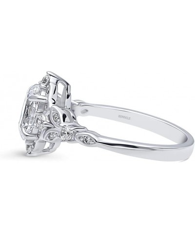 Sterling Silver Halo Wedding Engagement Rings Oval Cut Cubic Zirconia CZ Art Deco Ring for Women, Rhodium Plated Size 4-10 $2...