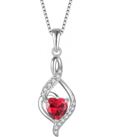 Infinity Pendant Necklace 925 Sterling Silver Heart Birthstone Jewelry for Women 07-ruby-Jul $20.50 Necklaces