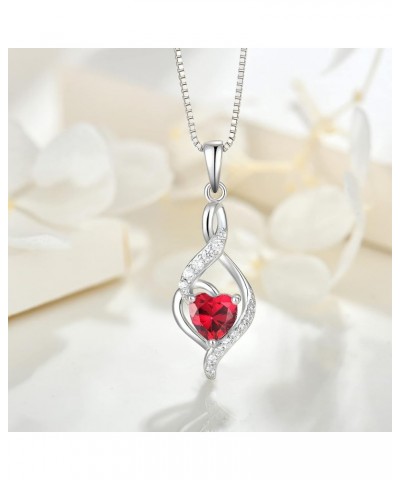 Infinity Pendant Necklace 925 Sterling Silver Heart Birthstone Jewelry for Women 07-ruby-Jul $20.50 Necklaces