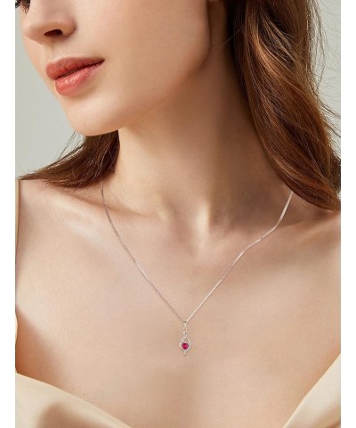 Infinity Pendant Necklace 925 Sterling Silver Heart Birthstone Jewelry for Women 07-ruby-Jul $20.50 Necklaces