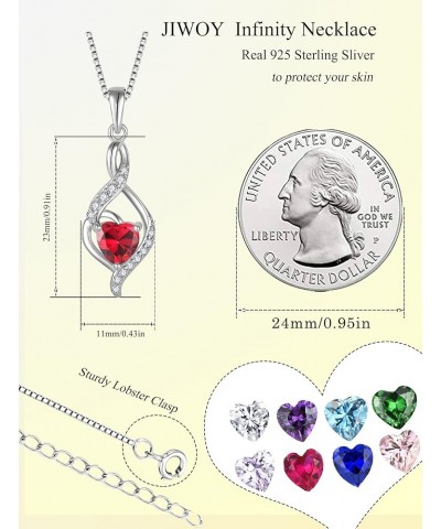 Infinity Pendant Necklace 925 Sterling Silver Heart Birthstone Jewelry for Women 07-ruby-Jul $20.50 Necklaces