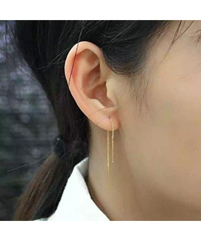 Exquisite Wire Threader Dangle Earrings Curve Twist Shape 18k White Gold Plated Jewelry for Women rose gold 2 $9.00 Earrings