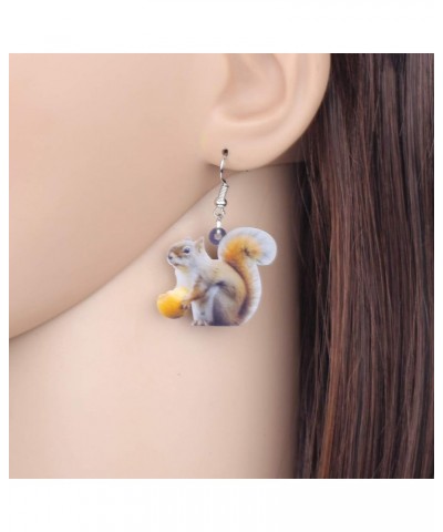 Acrylic Christmas Nut Squirrel Dangle Earrings Fashion Jewelry For Women Girls Ladies Funny Gift Brown $7.79 Earrings