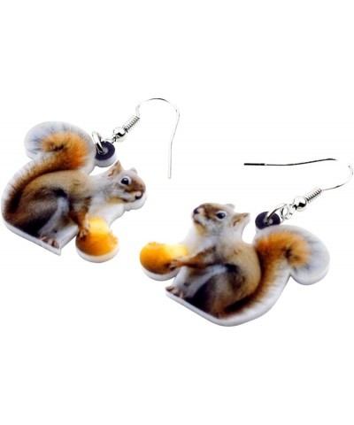 Acrylic Christmas Nut Squirrel Dangle Earrings Fashion Jewelry For Women Girls Ladies Funny Gift Brown $7.79 Earrings