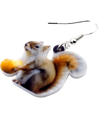 Acrylic Christmas Nut Squirrel Dangle Earrings Fashion Jewelry For Women Girls Ladies Funny Gift Brown $7.79 Earrings