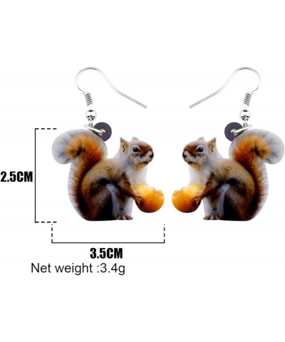 Acrylic Christmas Nut Squirrel Dangle Earrings Fashion Jewelry For Women Girls Ladies Funny Gift Brown $7.79 Earrings