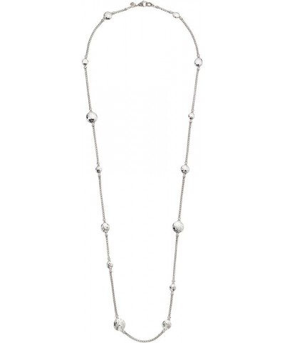 Women's Dot Hammered Silver Disc Stations Sautoir Necklace 36.0 Inches $256.70 Necklaces