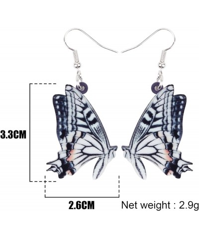 Drop Dangle Floral Butterfly Earrings Insect Jewelry For Women Girls Kids Gift Charms Grey $6.82 Earrings