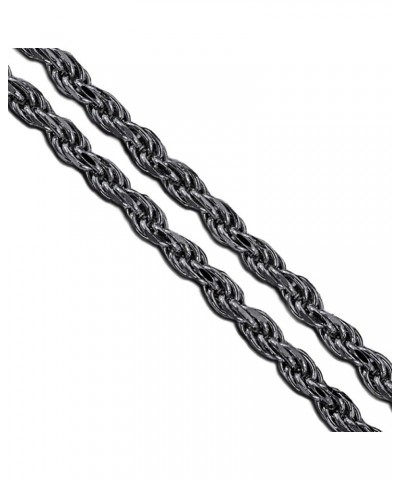 Stainless Steel Men's Rope Chain 2.9mm 3.8mm 4.6mm 5.9mm Heavy Cord Necklace 3.7mm (Black-Tone) Length 30 Inches $9.23 Others