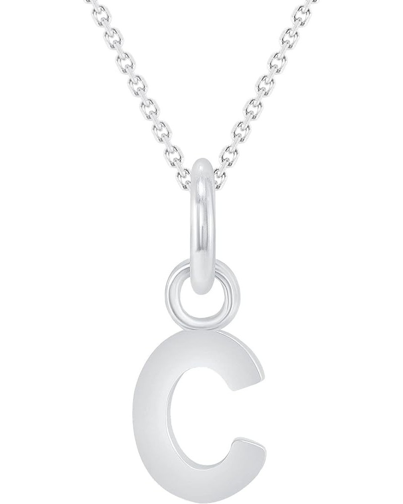 Solid 10k White Gold Personalized Mini Initial Letter A-Z Pendant Necklace 22.0 Inches C $38.95 Necklaces