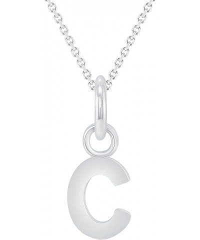 Solid 10k White Gold Personalized Mini Initial Letter A-Z Pendant Necklace 22.0 Inches C $38.95 Necklaces